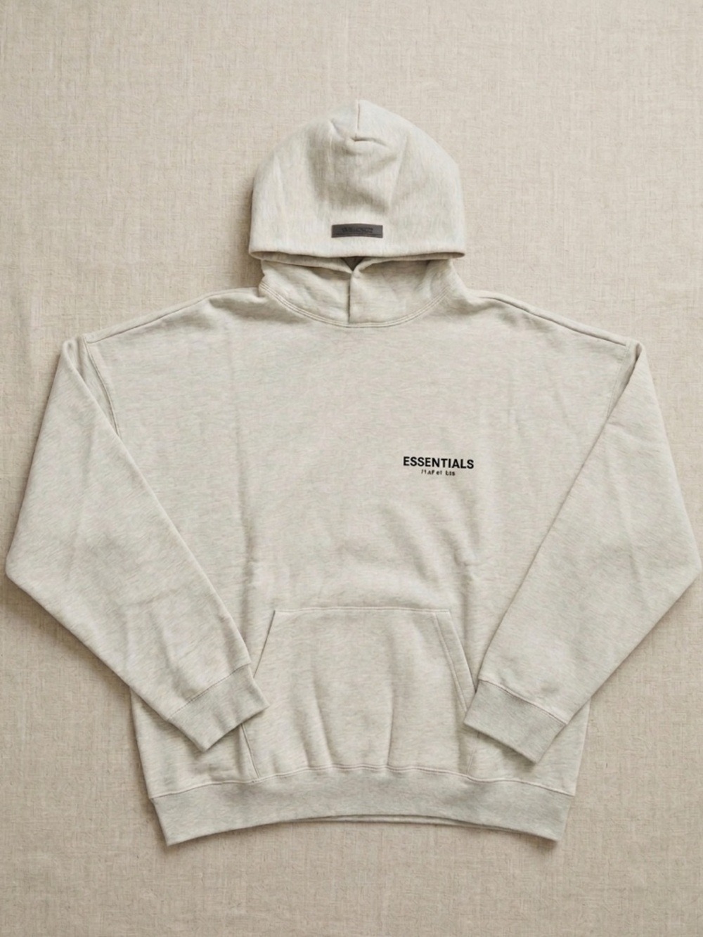 Fear of God Essentials Hoodie Light Oatmeal Heather Gray Oversized XXL NWT